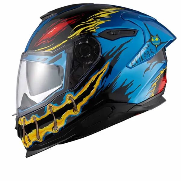 Nexx Y.100R Night Rider Sky Blue Full Face Helmet Size L