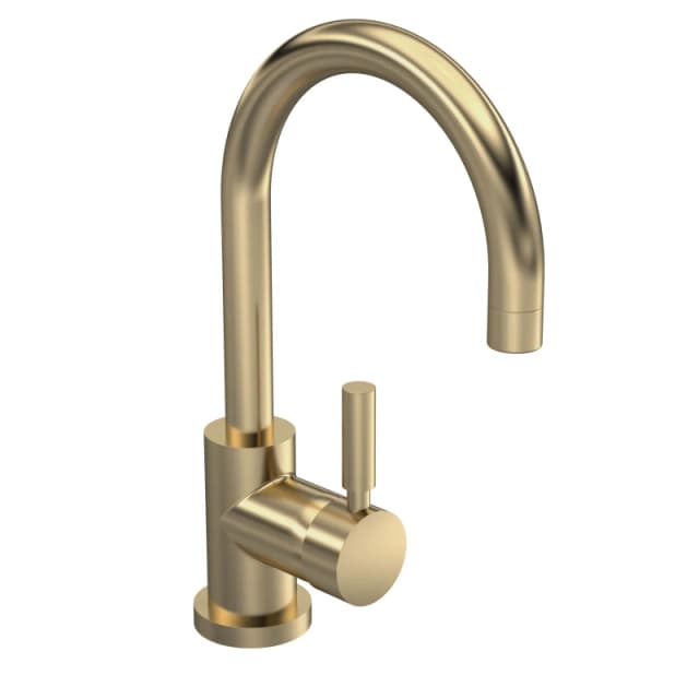 Balterley Round Tall Lever Mono Basin Mixer Tap Waste Included Brushed Brass Bronze