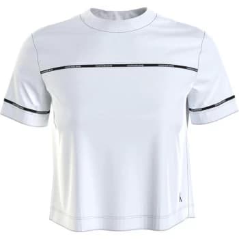 Calvin Klein Jeans Modern Straight Crop Piping T Shirt - BRGHT WHT YAF