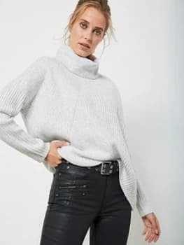 Mint Velvet Mint Velvet Multi Direction Knit, Silver Size M Women