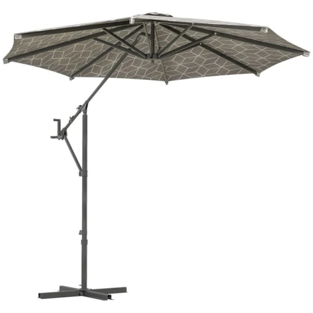 Outsunny 2-in-1 Cantilever Parasol And Market Parasol, Black 84D-317V00MX