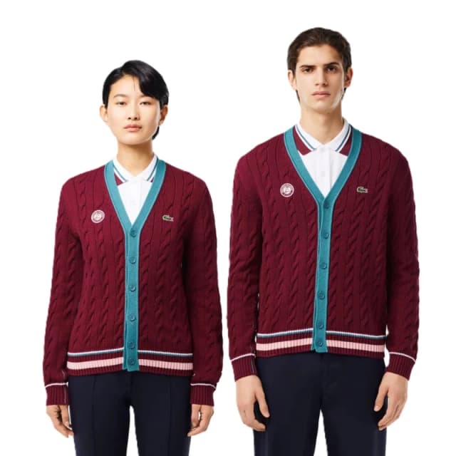 Lacoste Mens Garros Cardigan Spleen/Hydro male 2XS