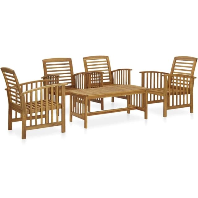 VIDAXL 5 Piece Garden Lounge Set Solid Acacia Wood Vidaxl 8720286207536