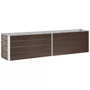 Garden Raised Bed Galvanised Steel 240x40x45cm Brown Vidaxl Brown