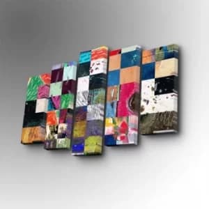 5PUC-118 Multicolor Decorative Canvas Painting (5 Pieces)