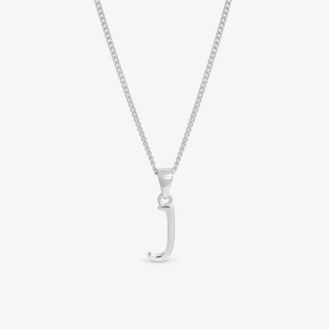 Simply Silver Womens Sterling Silver 925 Initial Pendant - J Silver Female One Size