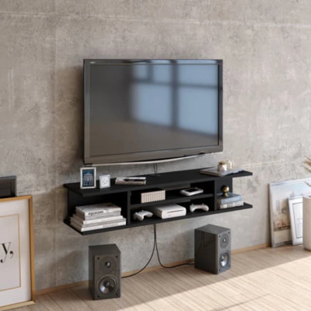 Decorotika Pivot Floating TV Stand TV Unit for TVs up to 50" Black