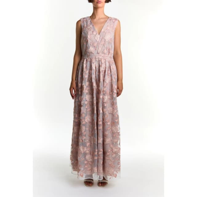 True Decadence TRUE Maxi Dress Nude Rose Embr female 8 (XS)