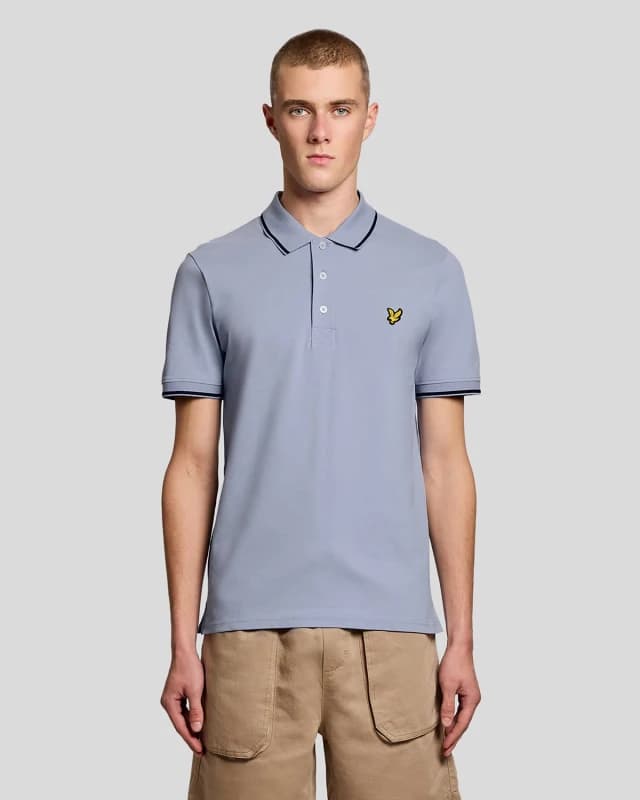 Lyle & Scott Mens Tipped Polo Shirt in Blue