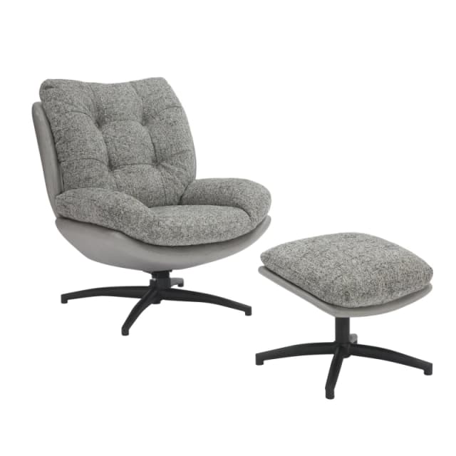 Shankar Clam Lounge Chair Grey unisex 94x95x78cm