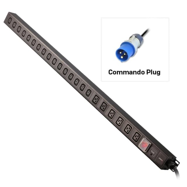 Lindy Lindy 22 Way IEC Sockets, Vertical PDU with Commando Plug 29989
