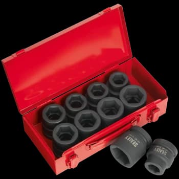 Sealey 11 Piece 1" Drive Hexagon Impact Socket Set Metric and Imperial 1"
