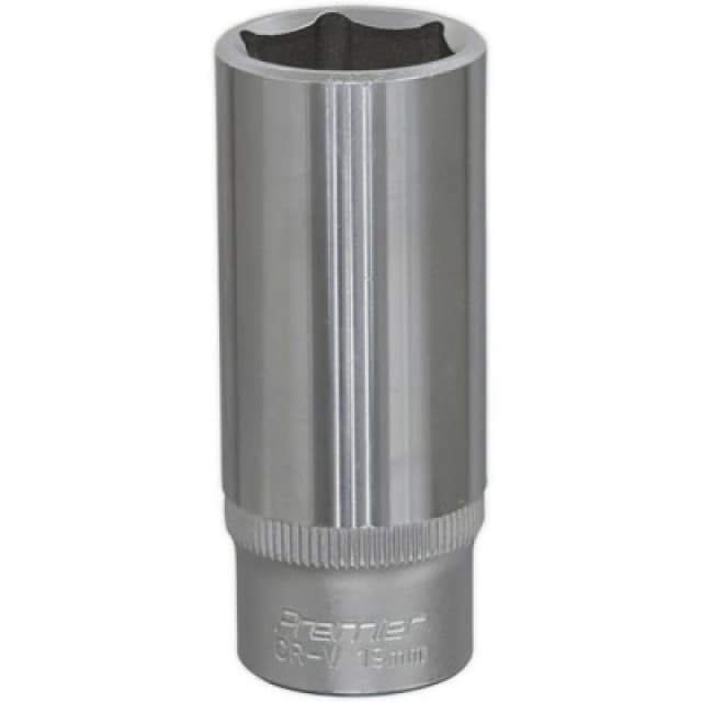 Loops 19mm Forged Steel Deep Drive Socket - 3/8" Square Drive - Chrome Vanadium Socket Metallics