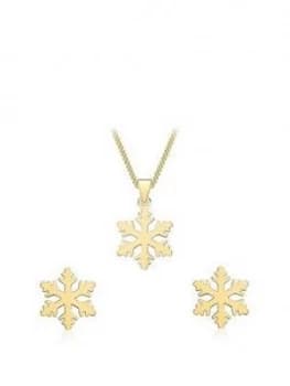 Love Gold 9Ct Yellow Gold Snowflake Jewellery Set