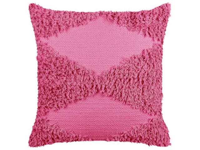 Beliani Throw Cushion Rhoeo Cotton 45 X 45cm Pink