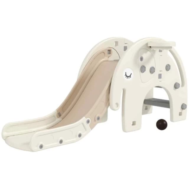 AIYAPLAY 3 in 1 Kids Slide for 1-3 Years, Elephant-Themed Indoor Slide, Cream 331-046V00CW