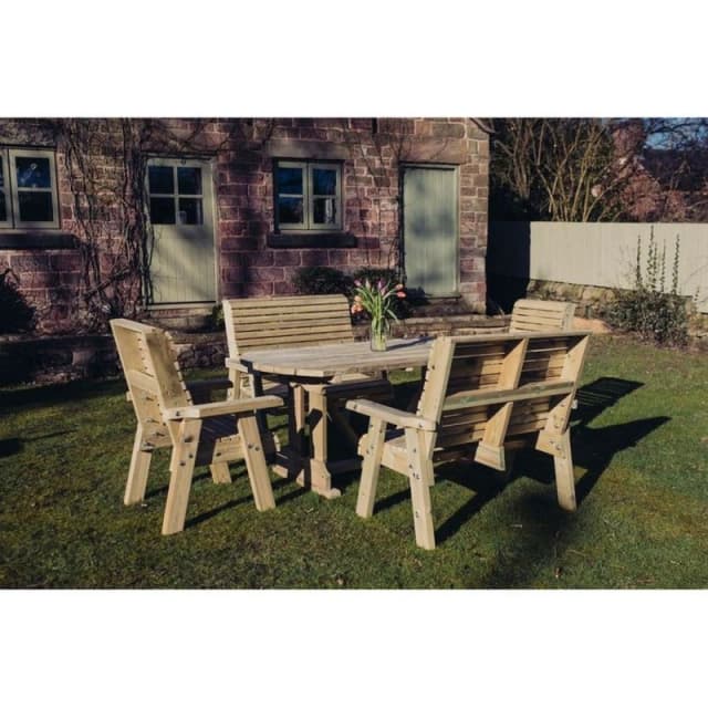 Churnet Valley Garden Furniture Ltd Ergo 2X3B 2XC Table Set - Min. Assembly Required - Set of Cushions Inc in Brown Brown Unisex