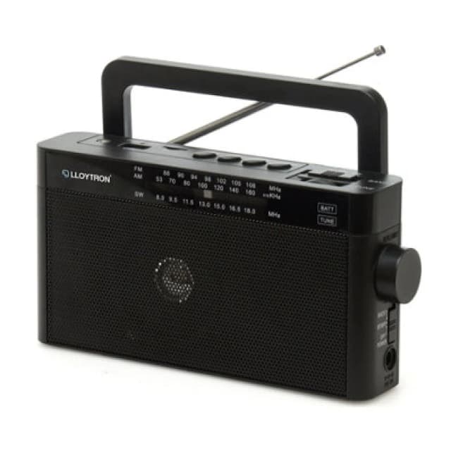 Lloytron N6404Bk Rhapsody Portable Radio Am/fm/sw With Bluetooth - Rechargeable Battery Or Mains Powered - Black