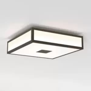Mashiko LED 30cm Square Bathroom Flush Ceiling Light Bronze IP44, 16.3W