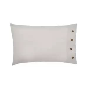 William Morris Pure Linen Cotton Standard Pillowcase, Silver