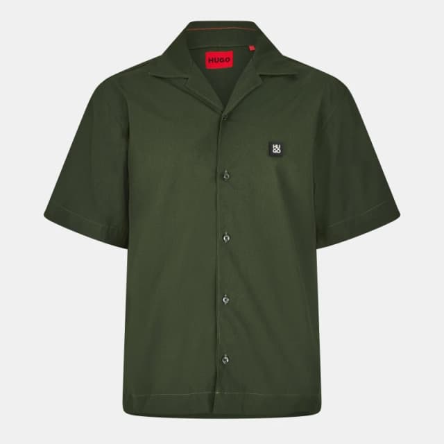 Hugo Mens Espino Button-Front Overshirt Green 309 male XS