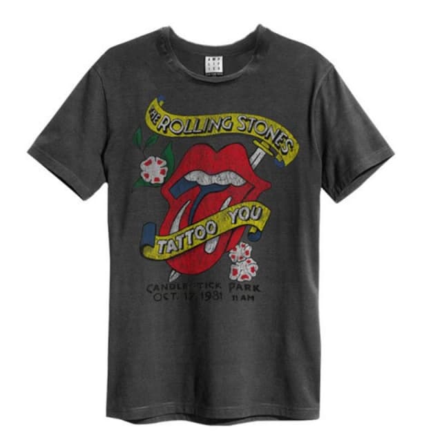 Amplified Mens Tattoo You The Rolling Stones T-Shirt in Charcoal Size: Small Charcoal Male S