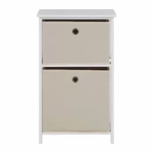 Premier Housewares Lindo Cabinet with 2 Drawers, Cream