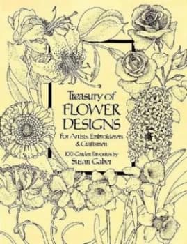 Treasury of Flower Designs for Artists Embroiderers and Craftsmen by Susan Gaber Paperback