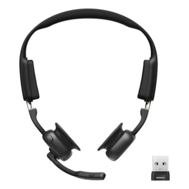 Shokz Openmeet Uc Wireless Bluetooth Bone Conduction Headset With Usb-A Adapter - Black
