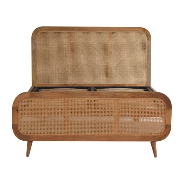 Artisan Furniture Artisan Furniture Solid Wood Rattan Bed, Beige
