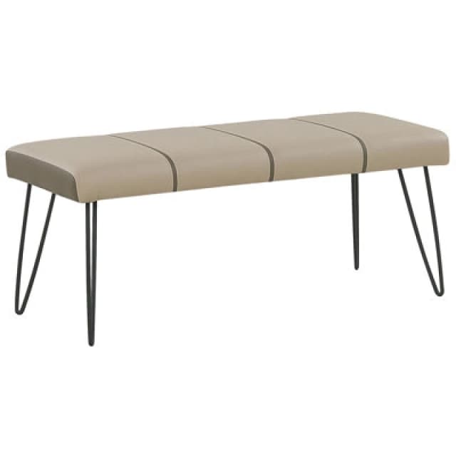 Beliani Bench Betin Faux Leather Sand Beige