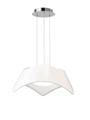 Maui Ceiling Pendant 5W+19W LED 3000K, 2520lm, Gloss White, Polished Chrome