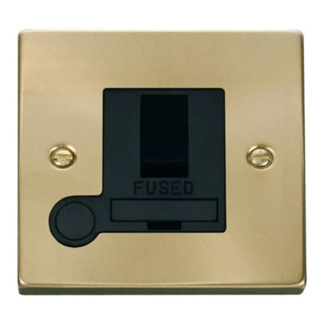 SE Home Satin / Brushed Brass 13A Fused Connection Unit Switched With Flex Gold