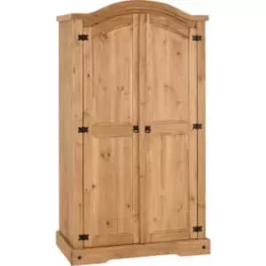 Corona 2 Door Wardrobe in Distressed Waxed Pine