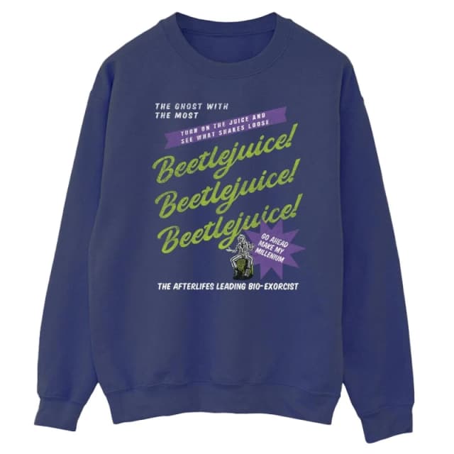 Beetlejuice Beetlejuice Men Make My Millenium Sweatshirt in Navy Size: Small Navy S Male 5063609026357