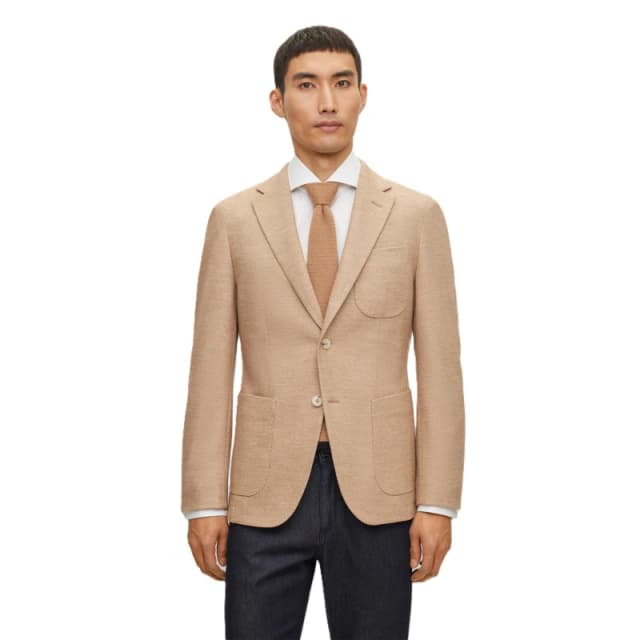 Boss Mens L Heston Junior Formal Jacket Beige male 40 (50)
