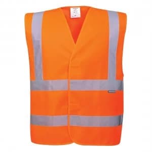 Portwest Two Band and Brace Class 2 Hi Vis Waistcoat Orange L / XL