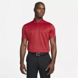 Nike Dri-FIT ADV Tiger Woods Mens Striped Golf Polo - Red