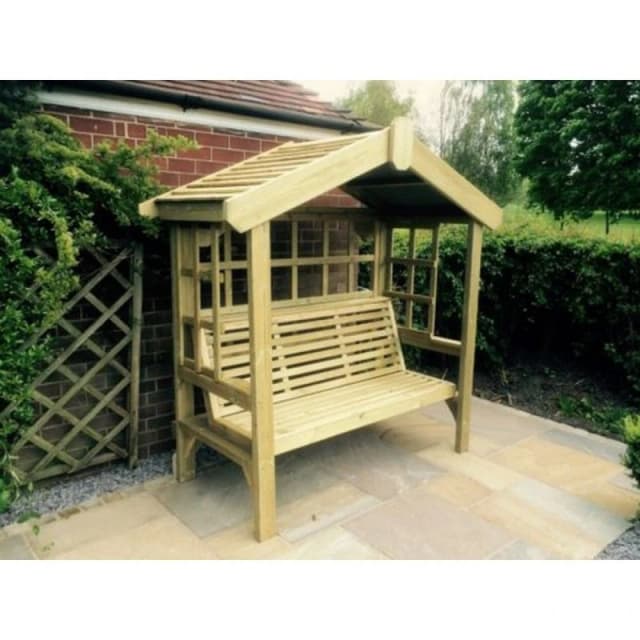 Churnet Valley Garden Furniture Ltd Cottage Arbour - Min. Assembly Required - Set of Cushions Inc in Brown Brown Unisex