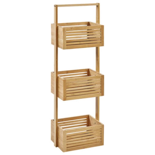 Beliani Shelving Unit Waverly Bamboo Wood Light Brown
