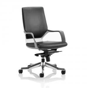 Adroit Xenon Executive With Arms Medium Back White Shell Leather Black