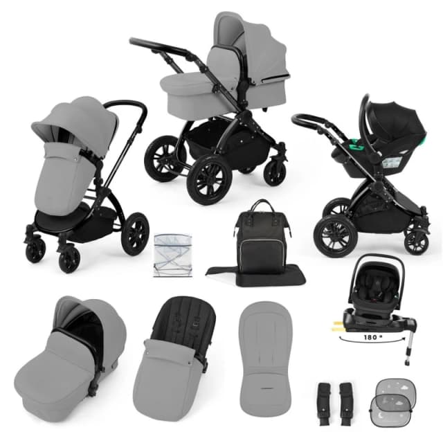 Ickle Bubba STOMP LUXE 12 PIECE TS WITH I-SIZE NIMBUS CAR SE Travel Systems One Black / Pearl Grey / Black 39179678055