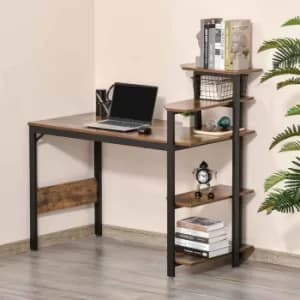 Ceara Compact Computer and Storage Desk, Brown