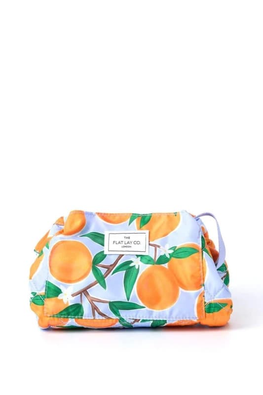 The Flat Lay Co. Drawstring Makeup Bag - Mediterranean Oranges