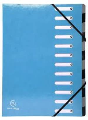 Iderama Multipart File Harmonika A4, 12 Sections, Light Blue, Pack of 6