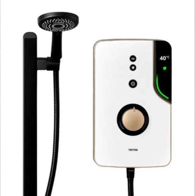 Triton Showers Triton Enlight 9.5kW Thermostatic Electric Shower with Back to Wall Kit - Taupe GEENLB97