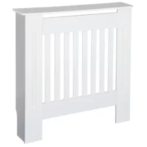 HOMCOM MDF Radiator Cover Wooden Cabinet Shelving Home Office Vertical Slattted Vent White 78L x 19W x 81H