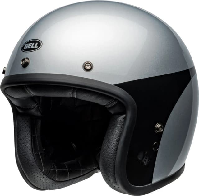 Bell Custom 500 Chassis Silver Black Jet Helmet Size S
