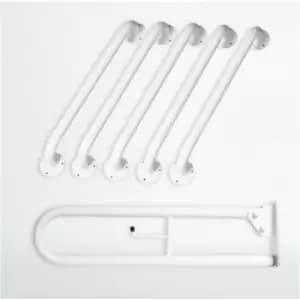 NYMAS Rail Only Doc M Toilet Pack, Steel, Exposed Fixings, Dark Grey