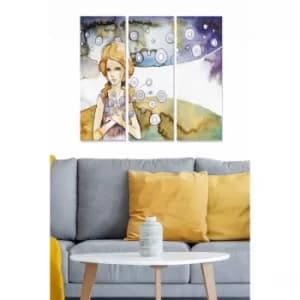 MDF97239719 Multicolor Decorative MDF Painting (3 Pieces)